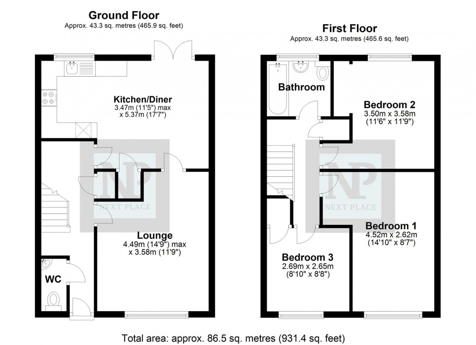 Floorplan for Barnbridge, Tamworth, B77