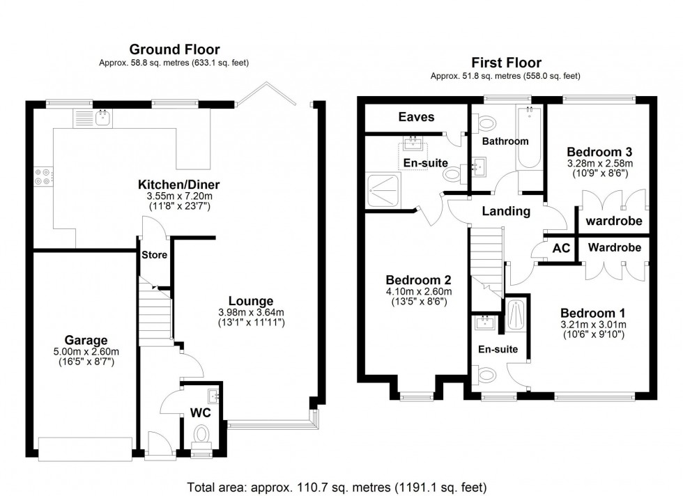 Floorplan for Ascot Drive, Dosthill, B77
